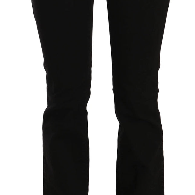 John Galliano Black Low Waist Slim Leg Skinny Denim Casual Pants Jeans