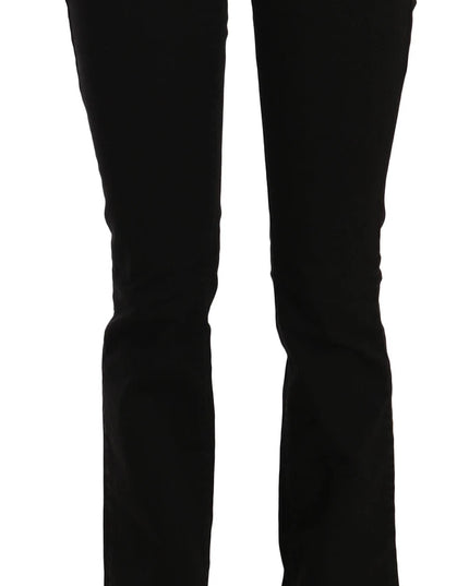 John Galliano Black Low Waist Slim Leg Skinny Denim Casual Pants Jeans