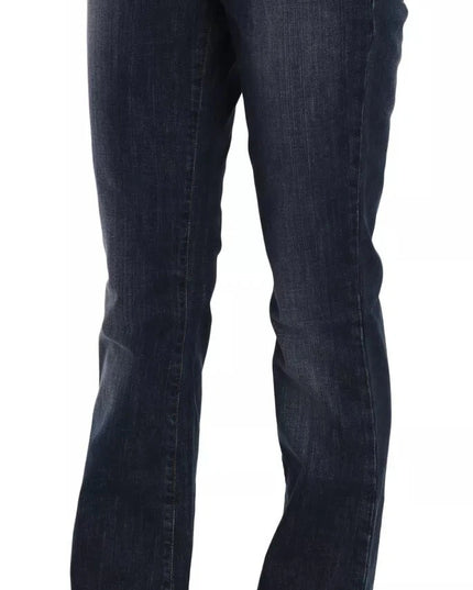 John Galliano Blue Washed Mid Waist Flared Denim Casual Pants Jeans