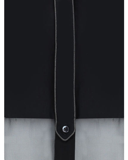 Brunello Cucinelli Black Cotton Pattern Shirt