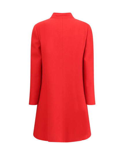 Valentino Red Fleece Wool Coat