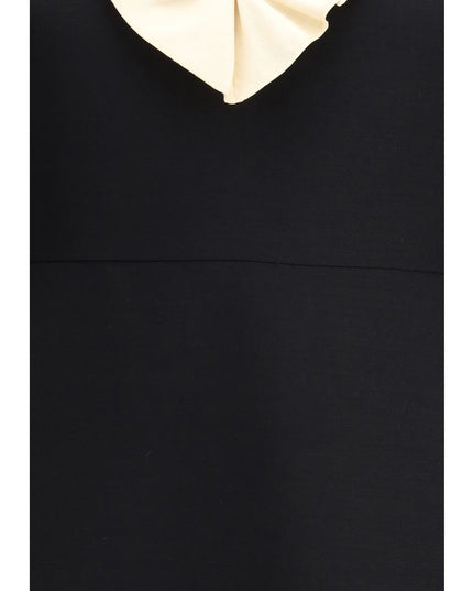 Valentino Black Fleece Wool Cocktail Dress