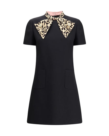 Valentino Black Fleece Wool Casual Dress