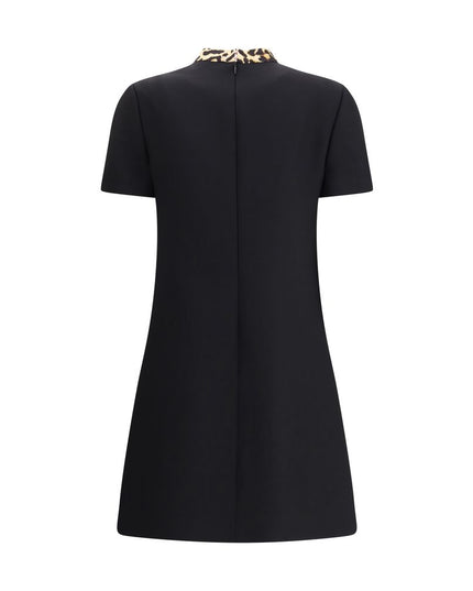 Valentino Black Fleece Wool Casual Dress