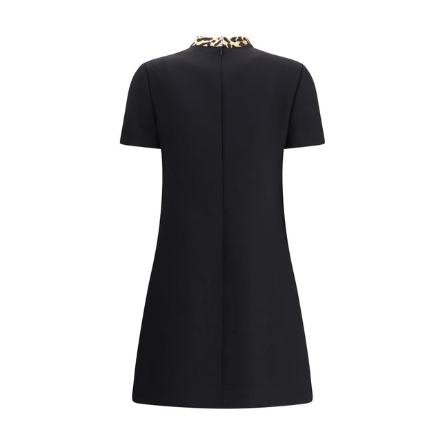Valentino Black Fleece Wool Casual Dress