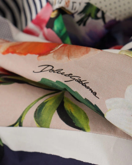 Dolce & Gabbana Multicolor Poplin Floral Mini Flared Dress