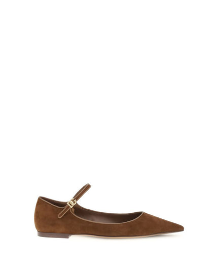 Dolce & Gabbana Brown Goatskin Ballet Flats
