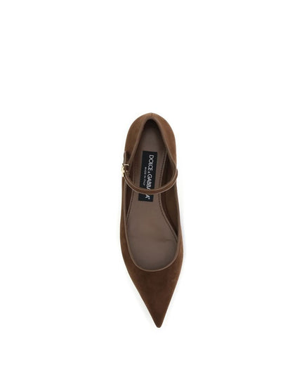 Dolce & Gabbana Brown Goatskin Ballet Flats