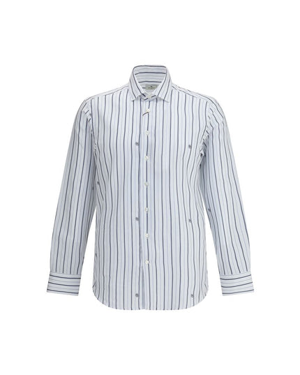 Etro White Cotton Pattern Shirt