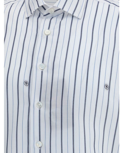 Etro White Cotton Pattern Shirt