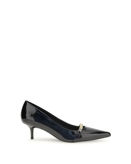 PINKO Black Calf Leather Bos Taurus Mid Heel Pumps