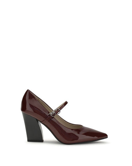 PINKO Bordeaux Calf Leather Bos Taurus High Heel Pumps