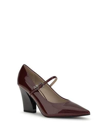 PINKO Bordeaux Calf Leather Bos Taurus High Heel Pumps