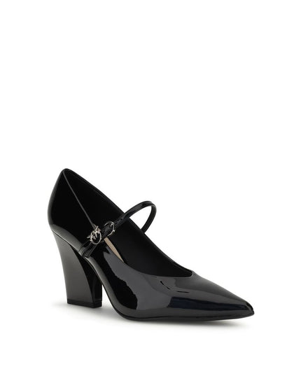 PINKO Black Calf Leather Bos Taurus High Heel Pumps