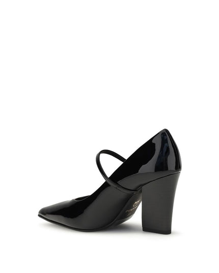 PINKO Black Calf Leather Bos Taurus High Heel Pumps