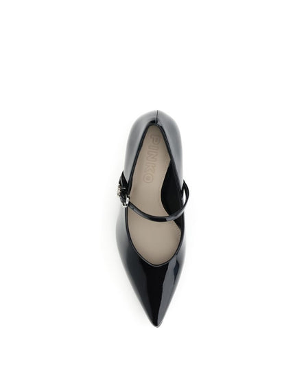 PINKO Black Calf Leather Bos Taurus High Heel Pumps