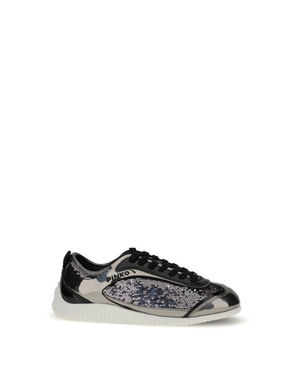 PINKO Silver Nylon Chunky Sneakers