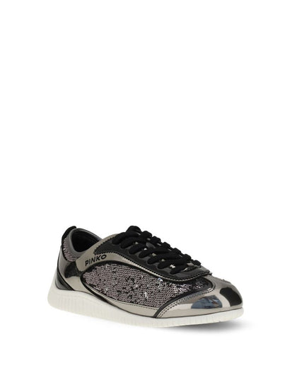 PINKO Silver Nylon Chunky Sneakers