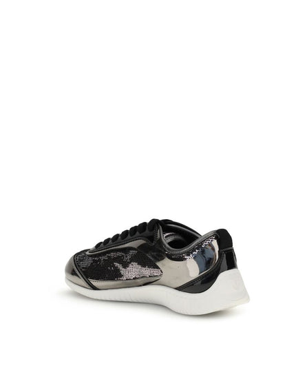 PINKO Silver Nylon Chunky Sneakers