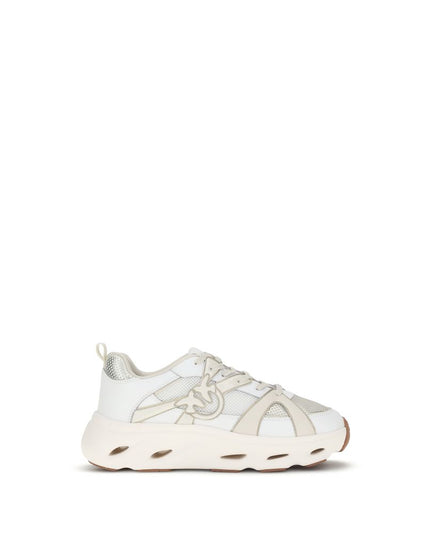 PINKO White Calf Leather Bos Taurus Chunky Sneakers