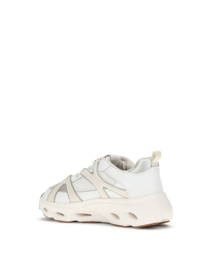 PINKO White Calf Leather Bos Taurus Chunky Sneakers