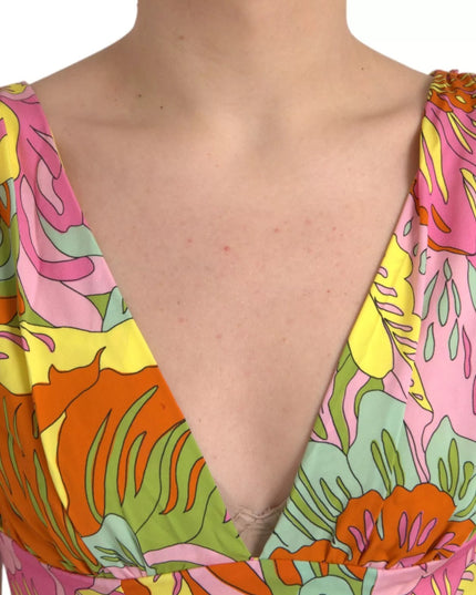 Dolce & Gabbana Multicolor Floral Silk Flared Mini Dress