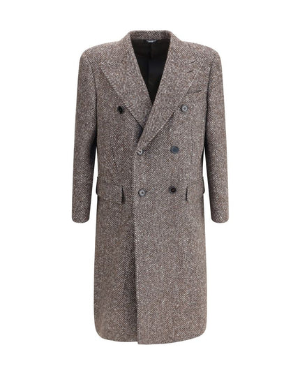 Dolce & Gabbana Gray Fleece Wool Coat
