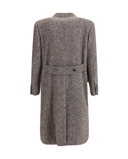 Dolce & Gabbana Gray Fleece Wool Coat
