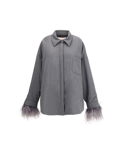 Valentino Gray Fleece Wool Clothing