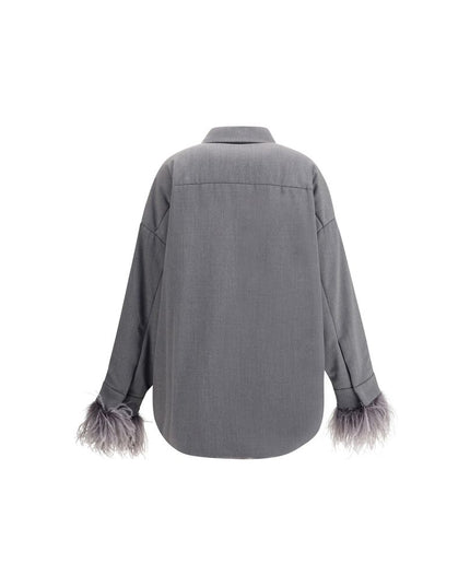 Valentino Gray Fleece Wool Clothing