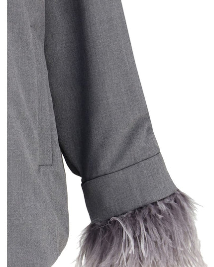 Valentino Gray Fleece Wool Clothing