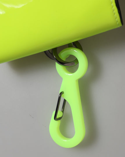 Dolce & Gabbana Yellow Green Bifold DG Logo Neck Strap Cardholder Wallet