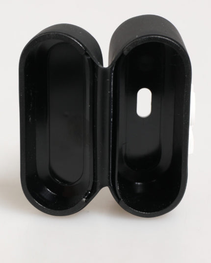 Dolce & Gabbana Black White Rubber Embossed Logo Accessory Airpods Case