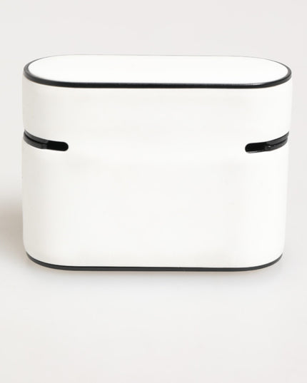 Dolce & Gabbana White Black Rubber Logo Embossed Accessory Airpods Case