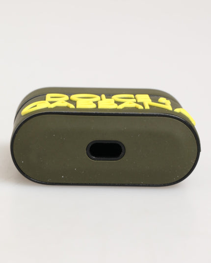 Dolce & Gabbana Army Green Rubber Logo Embossed Accessory  Airpods Case