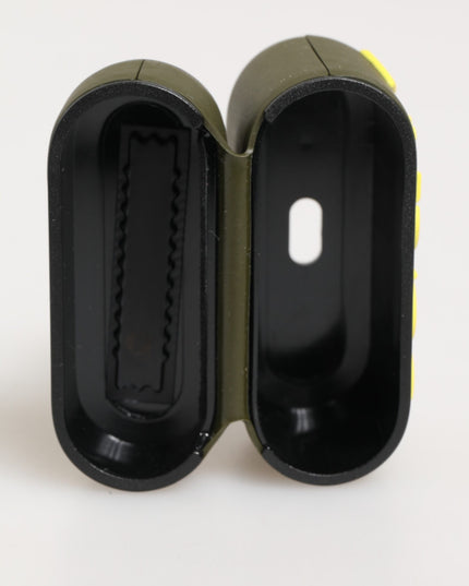Dolce & Gabbana Army Green Rubber Logo Embossed Accessory  Airpods Case
