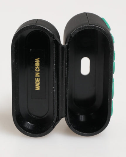 Dolce & Gabbana Black Mint Rubber Logo Embossed Accessory  Airpods Case