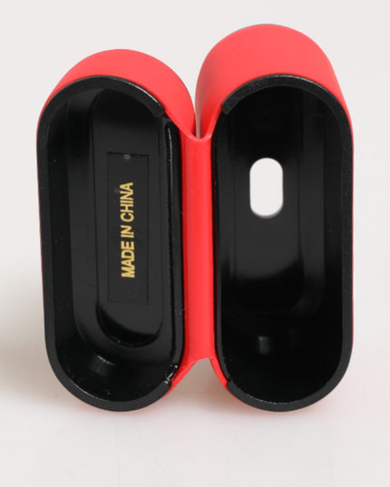 Dolce & Gabbana Red PVC DG Logo Embossed Men Flip Holder  Airpods Case