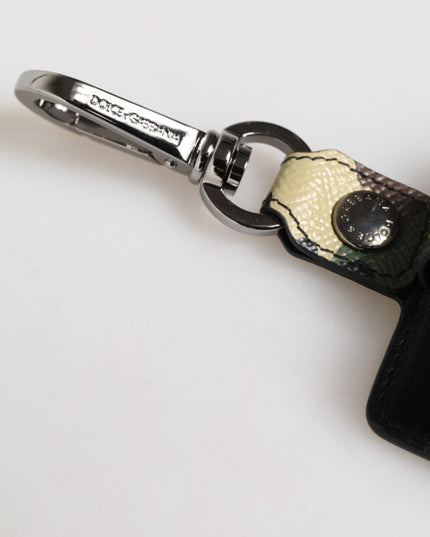 Dolce & Gabbana Multicolor Camouflage Leather Metal Accessory  Airpods Case