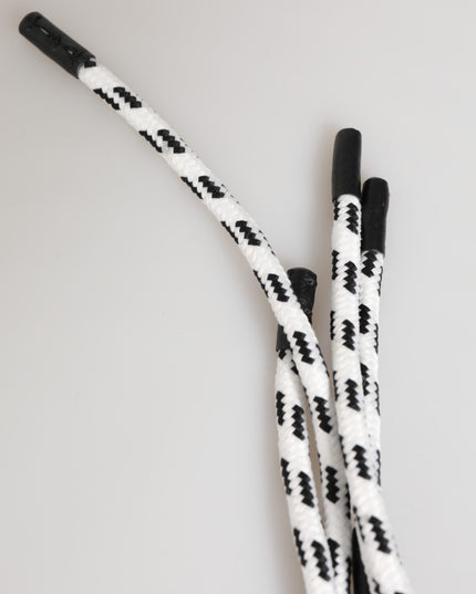 Dolce & Gabbana Black White Polyester Tape String DG Logo Keychain Keyring