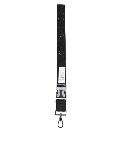 Dolce & Gabbana Black Polyester Stretch Rubberised DG Logo Men Keychain