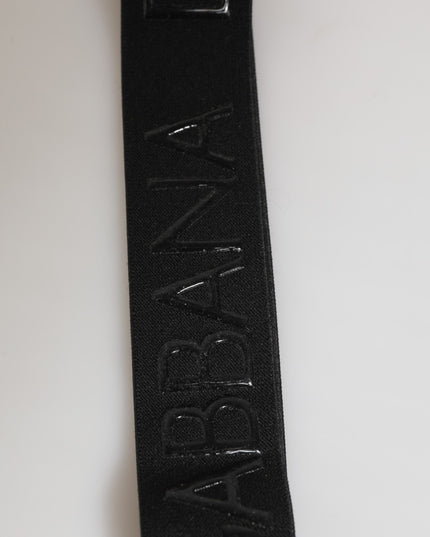 Dolce & Gabbana Black Polyester Stretch Rubberised DG Logo Men Keychain