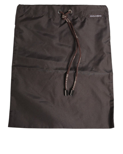 Dolce & Gabbana Brown Polyester Logo Elastic Waistband Swimwear