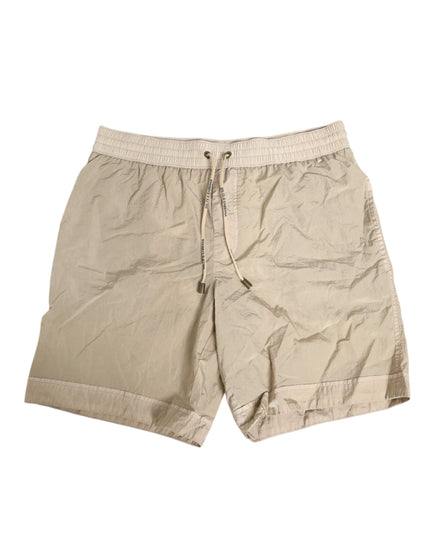 Dolce & Gabbana Beige Nylon Beachwear Men Boxer Short Swimwear