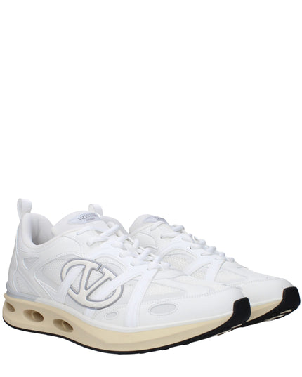 Valentino Garavani White Fabric Athletic Sneakers
