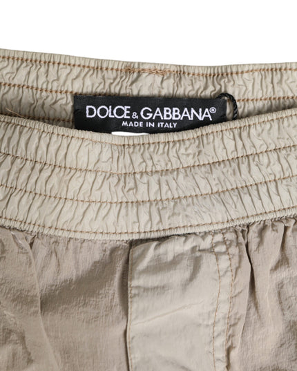 Dolce & Gabbana Beige Nylon Beachwear Men Boxer Short Swimwear
