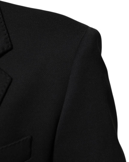 Dolce & Gabbana Dark Blue Cotton Men Jacket Coat Blazer Suit