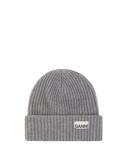 Ganni Gray Wool Beanie