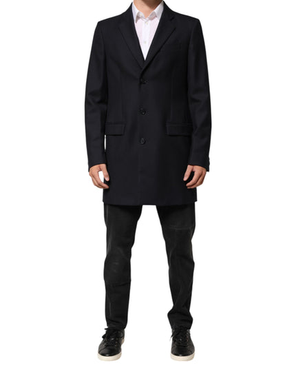 Dolce & Gabbana Dark Blue Wool Men Jacket Coat Blazer Suit
