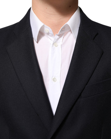Dolce & Gabbana Dark Blue Wool Men Jacket Coat Blazer Suit